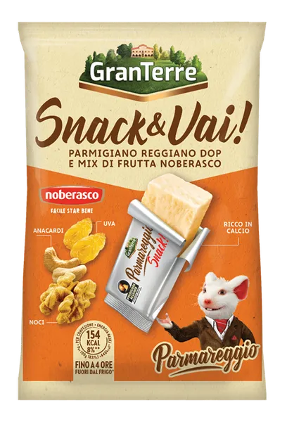 Cietā siera PARMIGIANO REGGIANO PDO Parmezāna (30%), žāvētu augļu un riekstu uzkoda, 35g