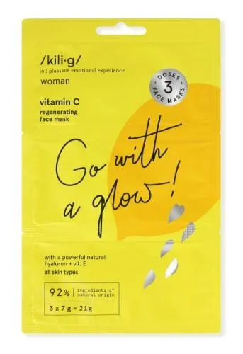 KILIG WOMAN „Vitamin C“ regeneruojanti veido kaukė 3 x 7 g