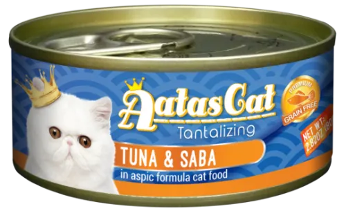 Konservuotas ėdalas katėms AATAS, Tantalizing, Tuna and Saba (skumbrė), skardinėje, 80 g