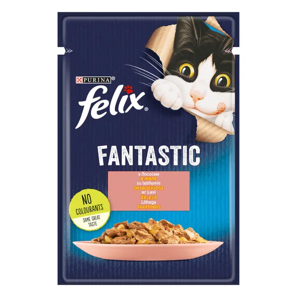 Barība kaķiem Felix Fantastic konservs lasis 85g