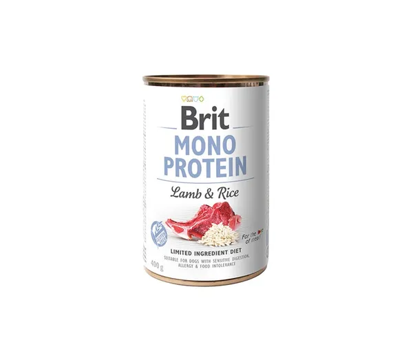 Konservuotas ėdalas šunims BRIT CARE, Mono Protein Lamb & Rice, 400 g