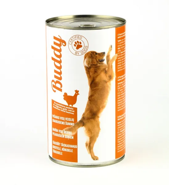 Konservuotas ėdalas šunims BUDDY, su paukštiena,1250 g