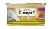 Konservuotas kačių ėdalas GOURMET Gold Duo, su triušiena ir kepenim, 85 g