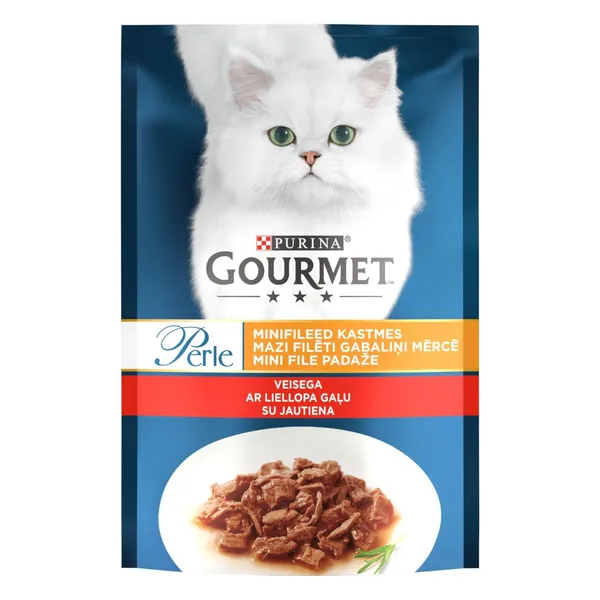 Konservuotas kačių ėdalas GOURMET Perle, su jautiena, 85 g