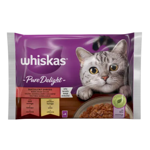 Barība kaķiem Whiskas klasiskā gaļas izlase 4-paka 4x85g