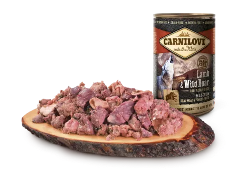 Konservuotas šunų ėdalas CARNILOVE, Wild Meat Lamb and Wild Boar, 400 g