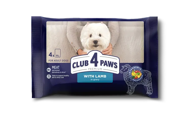 Barība konservēta suņiem ar jēra gaļu 4x85g