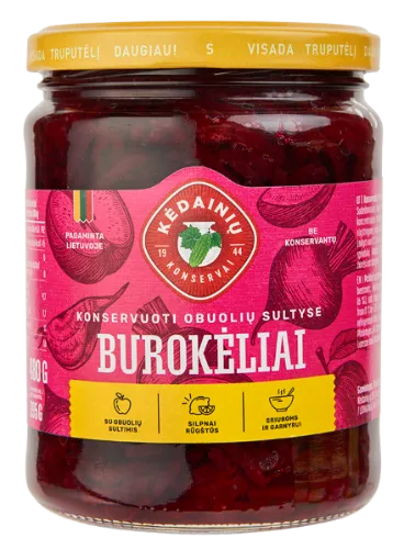 Konservuoti burokėliai KĖDAINIŲ, obuolių sultyse, 480 g / 265 g