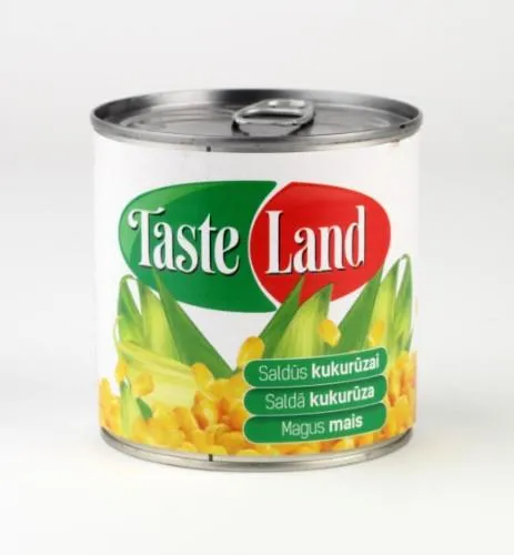 Kukurūza konservēta TASTE LAND, 400g/220g