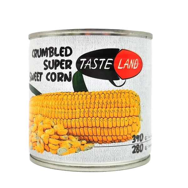 Konservuoti kukurūzai TASTE LAND, saldūs, 340 g/280 g