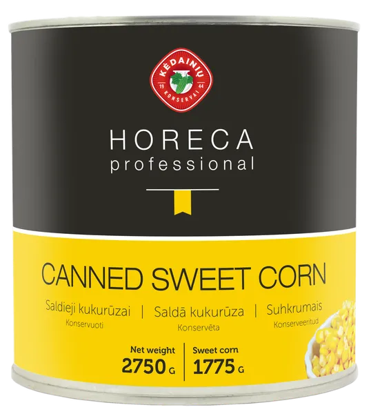 Konservuoti saldieji kukurūzai Horeca Professional, 2,75/1,775 kg