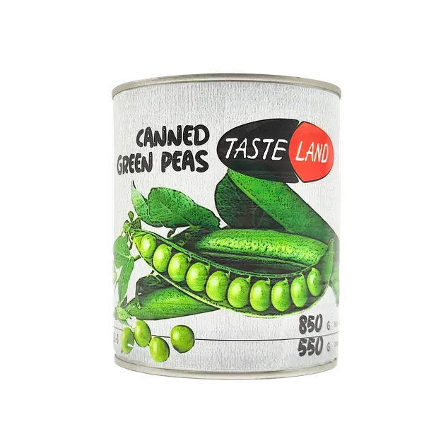 Konservuoti žalieji žirneliai TASTE LAND, 850 g/550 g