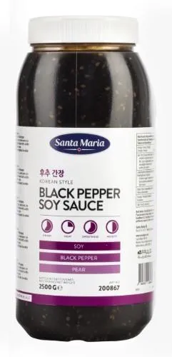 Korėjietiško stiliaus juodųjų pipirų sojų padažas SANTA MARIA, 2,5 kg
