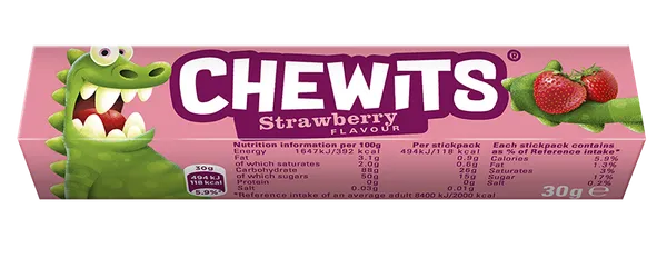 Kramtomieji saldainiai CHEWITS Strawberry, 29 g