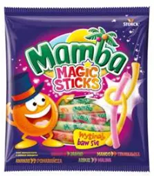 Košļājamās konfektes MAMBA Magic Sticks 140g