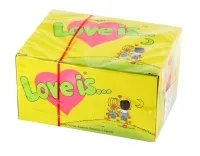 Košļājamā gumija LOVE IS zemeņu-banānu garša, 100gab