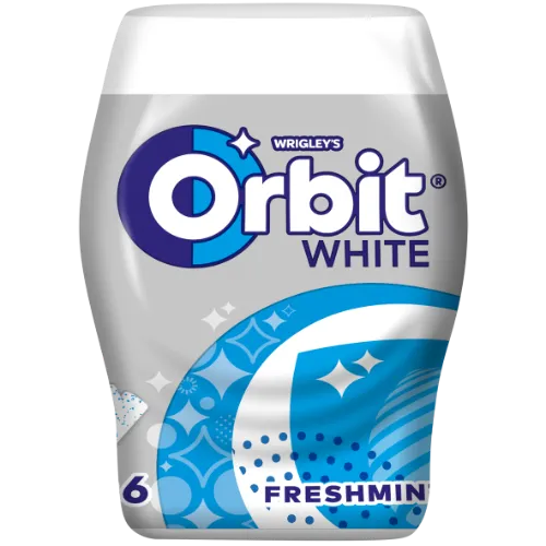 Kramtomoji guma ORBIT, becukrė mėtų skonio su saldikliais, 64 g