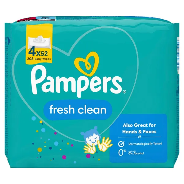 Kūdikių servetėlės PAMPERS Fresh Clean, 4x52 vnt.