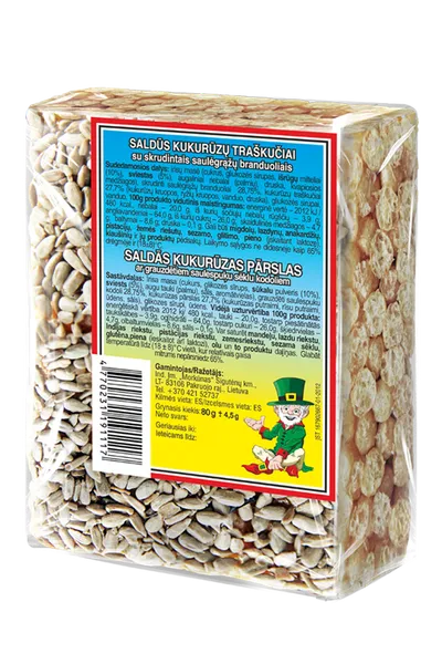 Kukurūzai, saldūs, su saulėgrąžomis, 80 g