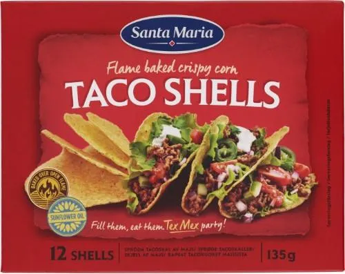 Kukurūzų krepšeliai SANTA MARIA TEX MEX (TACO SHELLS), 135 g