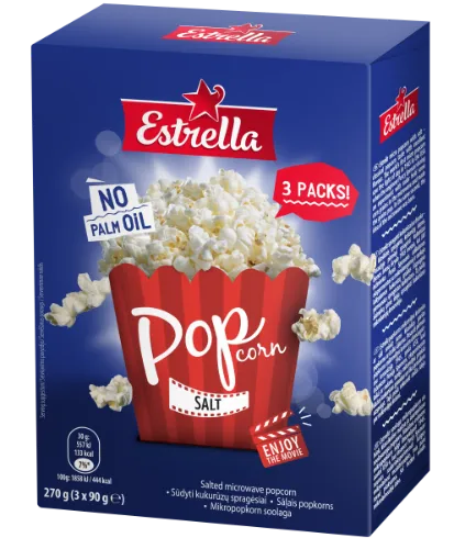 Estrella sāļais popkorns 90g