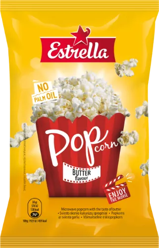 Kukurūzų spragėsiai ESTRELLA, sviesto skonio, 90 g