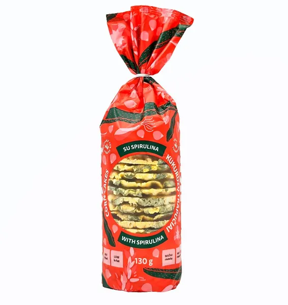 Galetes USTUKIU kukurūzas ar spirulīnu 130g