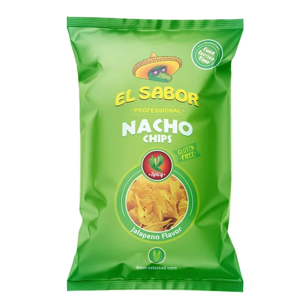 Kukurūzas čipsi EL SABOR, ar halapenjo, 425g