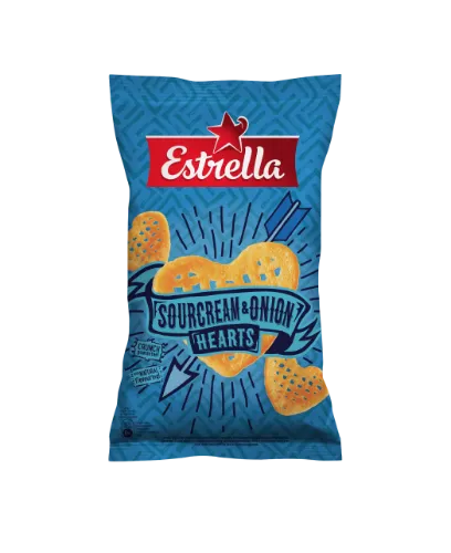 Kartupeļu uzkoda ESTRELLA ar skābā krējuma un sīpolu garšu 110g