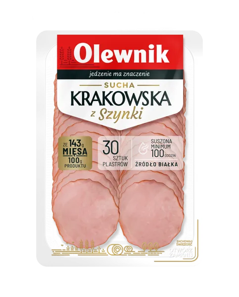Šķiņka desa OLEWNIK KRAKOWSKA, žāvēta, sķēlēs, 80g