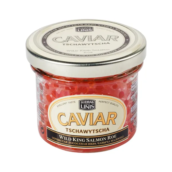 Laukinių King lašišų ikrai SUDRABLINIS Premium, 100 g