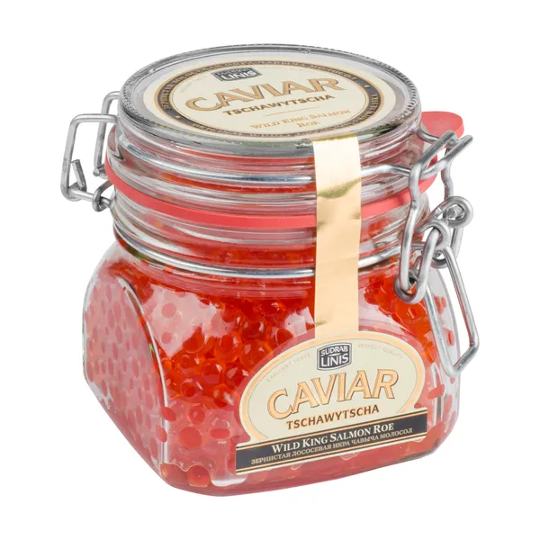 Laukinių King lašišų ikrai SUDRABLINIS Premium, 300 g