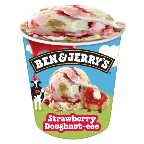 Ledai BEN&JERRY, braškių spurgos skonio, 465 ml