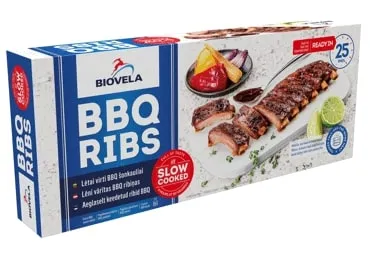 Lēni vārītas cūkgaļas ribiņas BBQ BIOVELA 500g