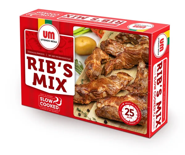 Lėtai virtų kiaulienos šonkaulių asorti, I rūšis, ~ 1 kg