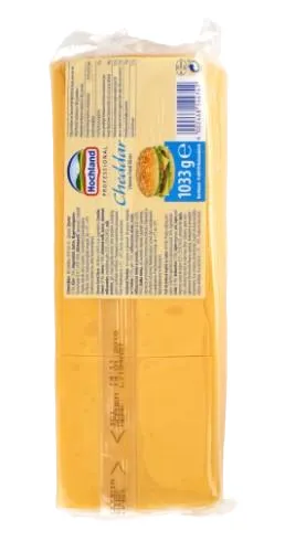 LT Lydytas sūris HOCHLAND Cheddar, 84 riekelės, 46 % RSM, 1033g