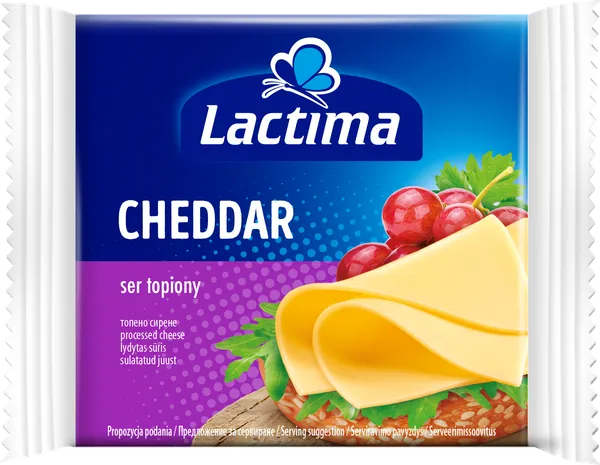 Kausētais siers Cheddar LACTIMA, šķēlēs, 8gab/130 g, Polija