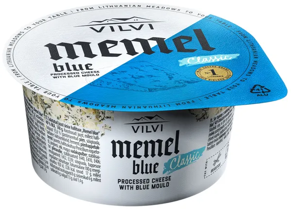 Lydytas, tepamas pelėsinis sūris MEMEL BLUE, 40%, RSM, 140 g