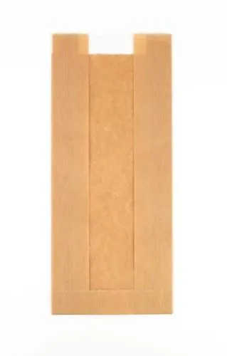 Papīra maisiņi ar logu, brūni, 15x7x30cm, 0.68kg, 150gab