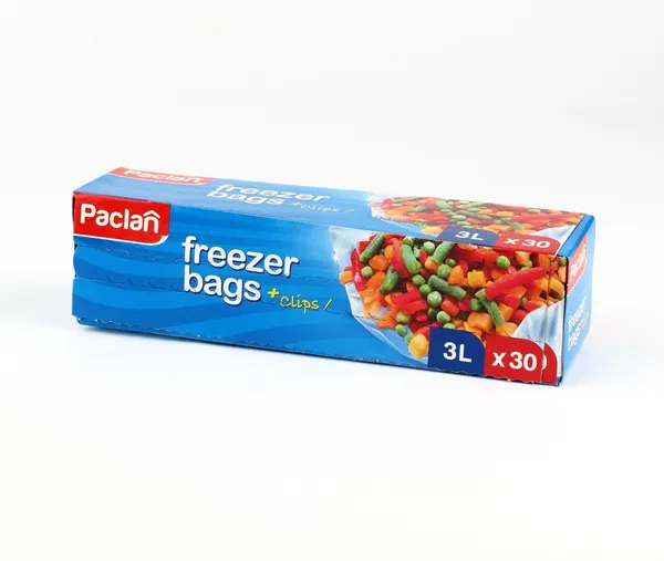 Maisiņi produktu saldēšanai PACLAN, ar klipšiem, 3l, 0.146kg, 30gab