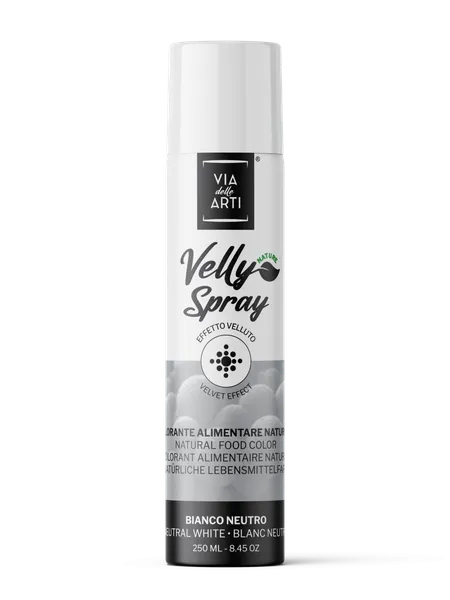 Maistiniai purškiami dažai VELLY, su kakavos sviestu balti, azo free, 250 ml