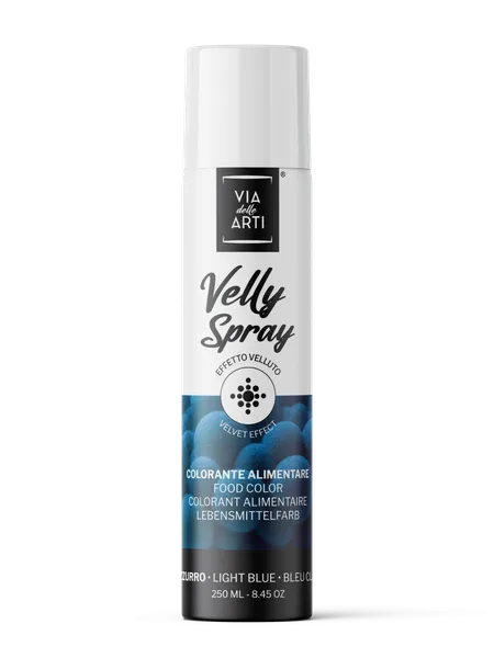 Maistiniai purškiami dažai VELLY, su kakavos sviestu, mėlyni, 250 ml