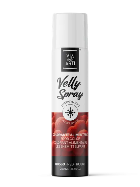 Maistiniai purškiami dažai VELLY su kakavos sviestu raudoni , 250 ml