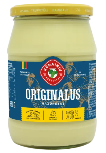 Majonezas KĖDAINIŲ Lietuviškas Originalus, 73% rieb., 620g