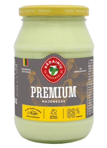 Majonezas KĖDAINIŲ Premium, 62,5% rieb., 430 g