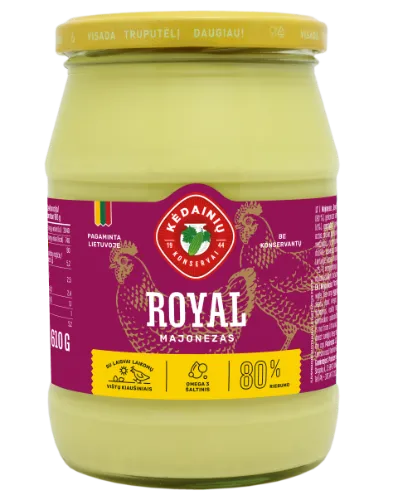 Majonezas KĖDAINIŲ ROYAL 80% rieb., 610g