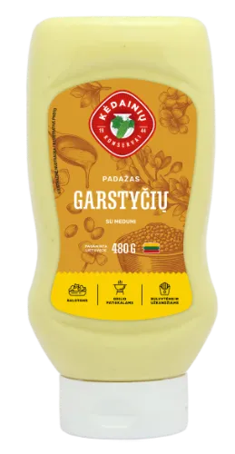 Majonezinis garstyčių padažas KĖDAINIŲ, su medumi (48% rieb.), 480g