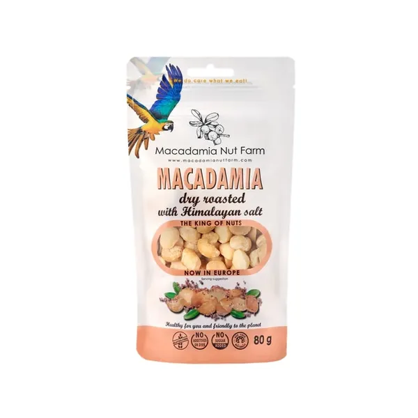 Makadāmijas rieksti MACADAMIA NUT FARM grauzdēti, ar sāli, 80g