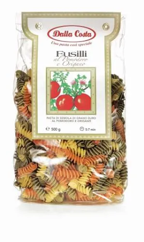 Makaroni Fusilli DALLA COSTA no cieto kviešu mannas putr. ar tomātiem un oregano, 500g