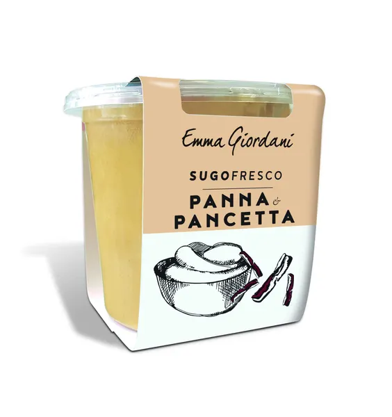 Makaronų padažas EMMA GIORDANI, su rūkyta Pancetta ir Provolonės sūriu, 300 g